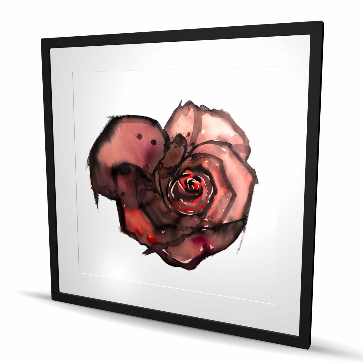 C1FM3636P2JOSH 36 x 36 in. Dark Rose - Illustrative Red Framed Matted Print for Decor