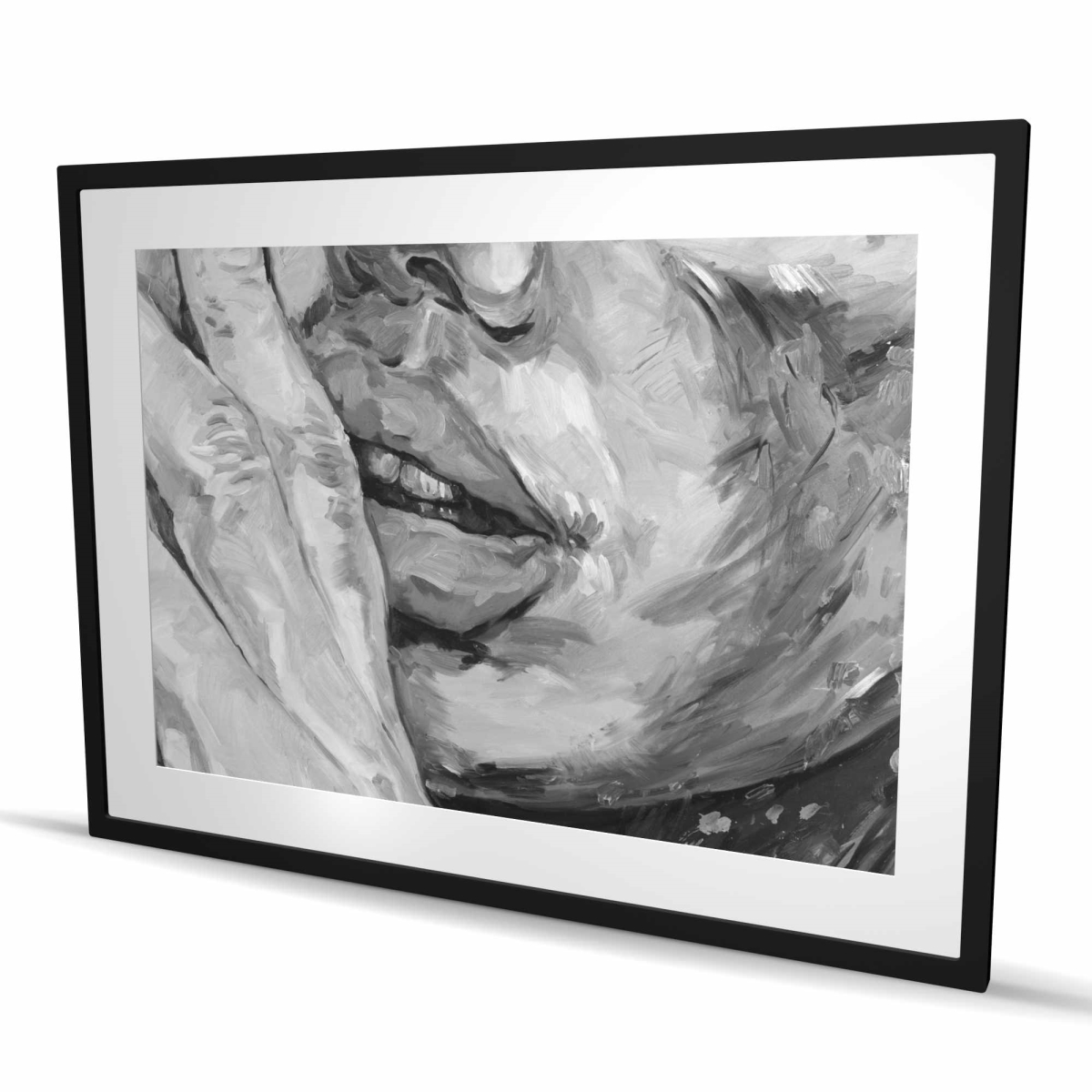 C1FM3648OU08HS 36 x 48 in. Luscious Lips - Framed Matted Print - Chic Home Decor