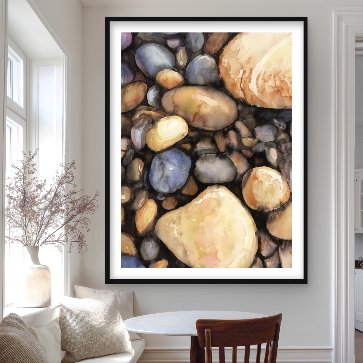 C1FM3648P12R8S 36 x 48 in. Small Pebbles - Minerals Still Life Framed Matted Print