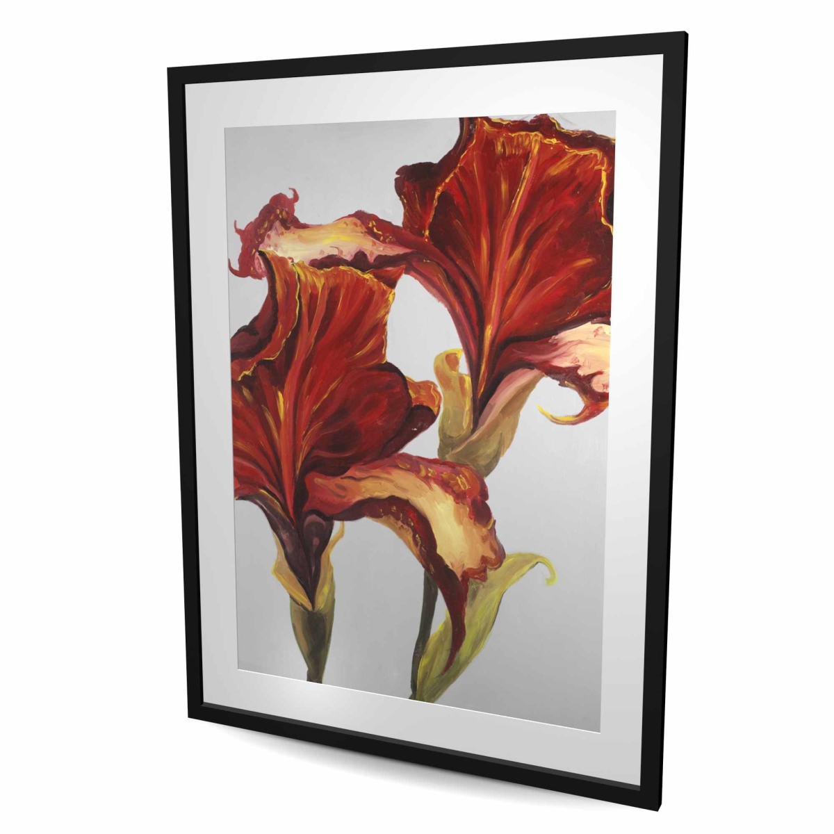 C1FM3648Q45I79 36 x 48 in. Lilies with Fall Colors - Office Romantic Framed Print Decor