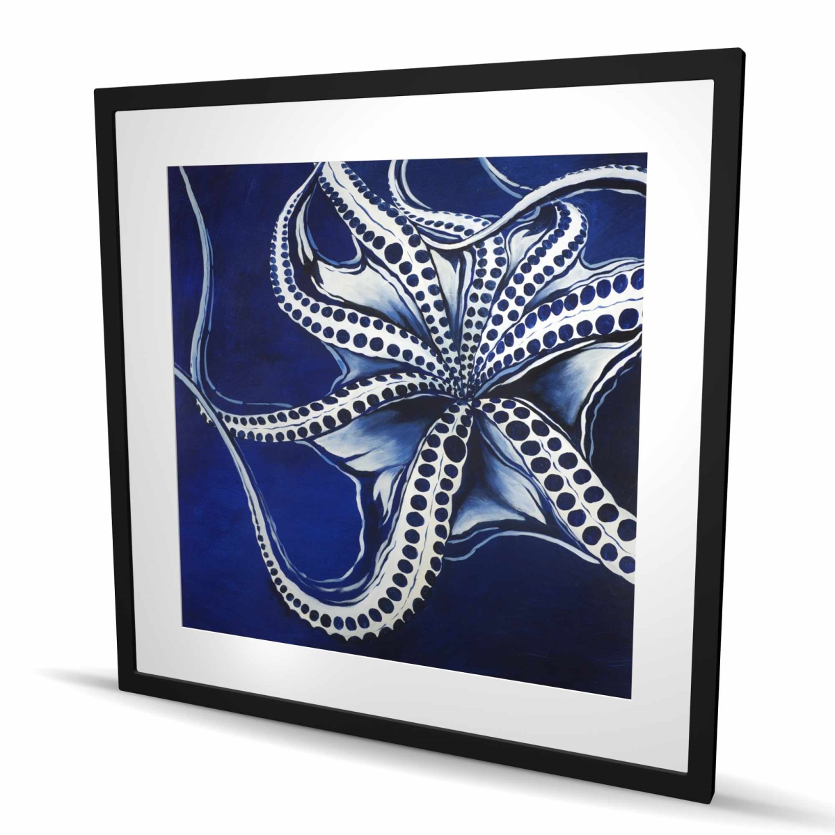 C1FM3636J3N06Q 36 x 36 in. Dancing Octopus - Framed Matted Print for Bathroom Decor
