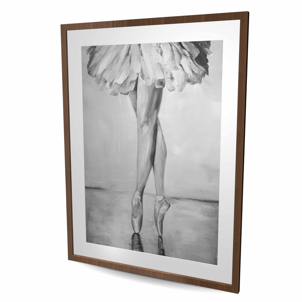 C1FM36488KK5S1 36 x 48 in. Ballet Classic Steps - Monochrome Framed Matted Print Decor