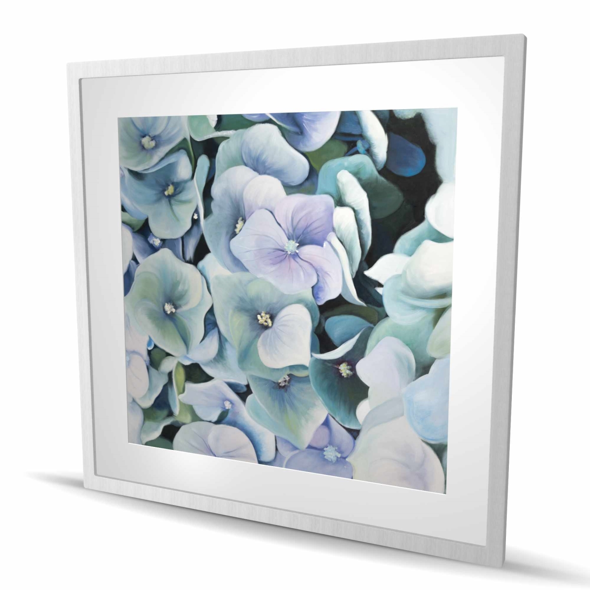 C1FM3636WW0YJL 36 x 36 in. Hydrangea Plant - Botanical Purple Framed Matted Print Decor