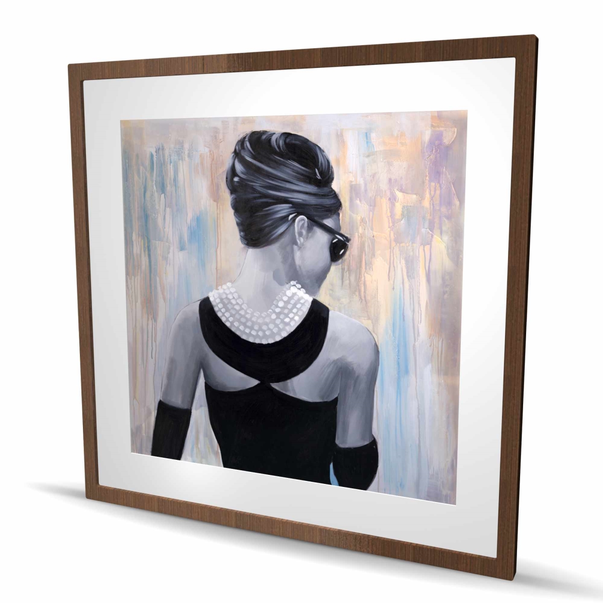 C1FM3636O5DEQ6 36 x 36 in. Audrey Hepburn Romantic Figurative Print - Framed Home Decor