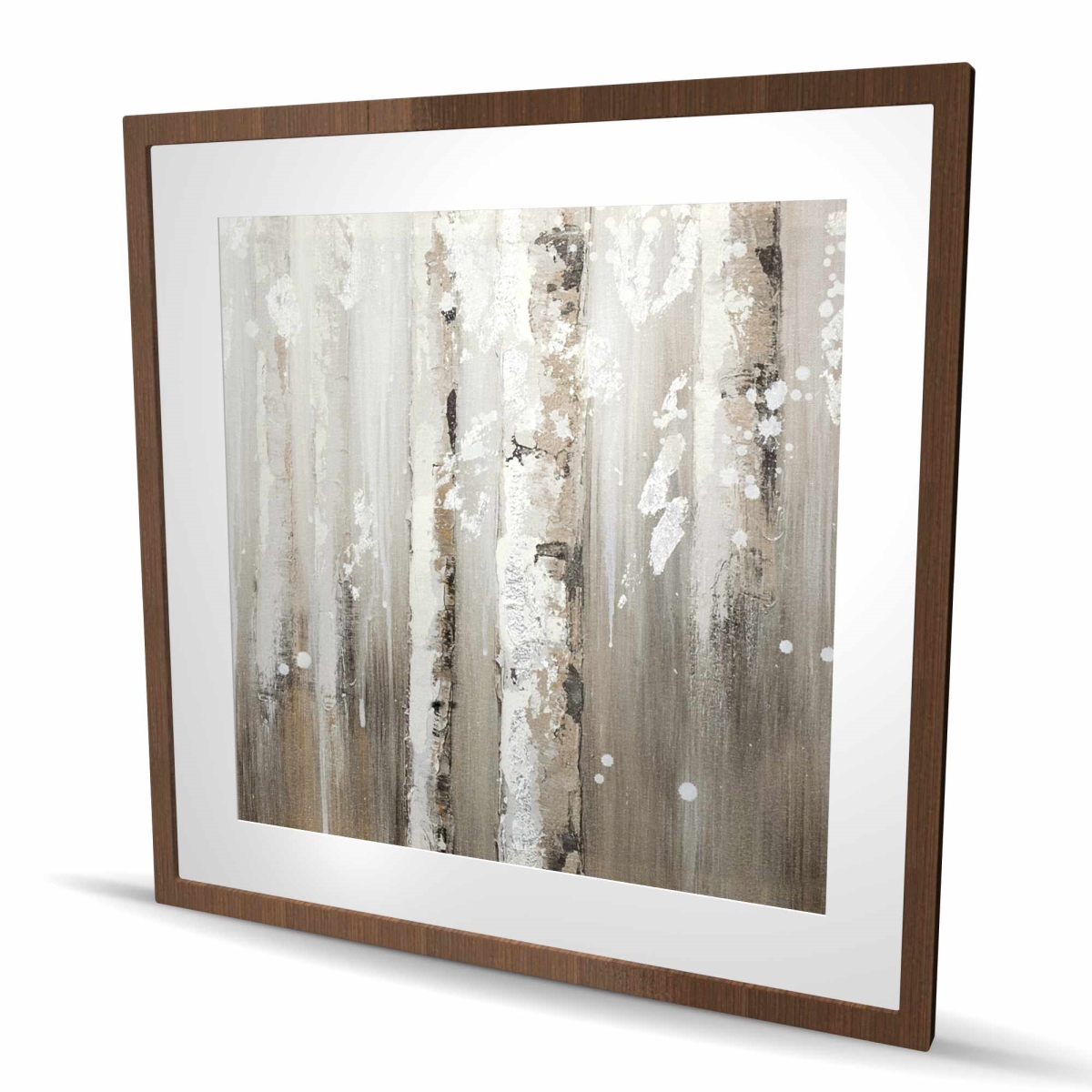 C1FM3636ODWBHR 36 x 36 in. Delicate Birch Trees - Beige Framed Matted Print for Decor