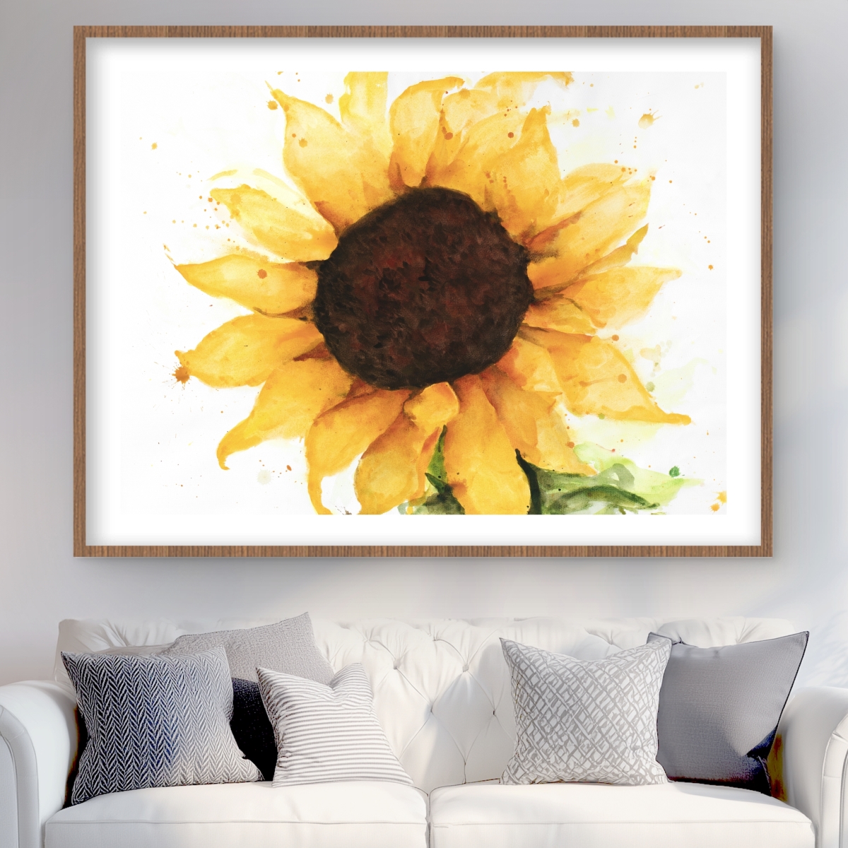 C1FM3648YSFC2D 36 x 48 in. Sunflower - Brown Kitchen Framed Matted Print - Home Decor