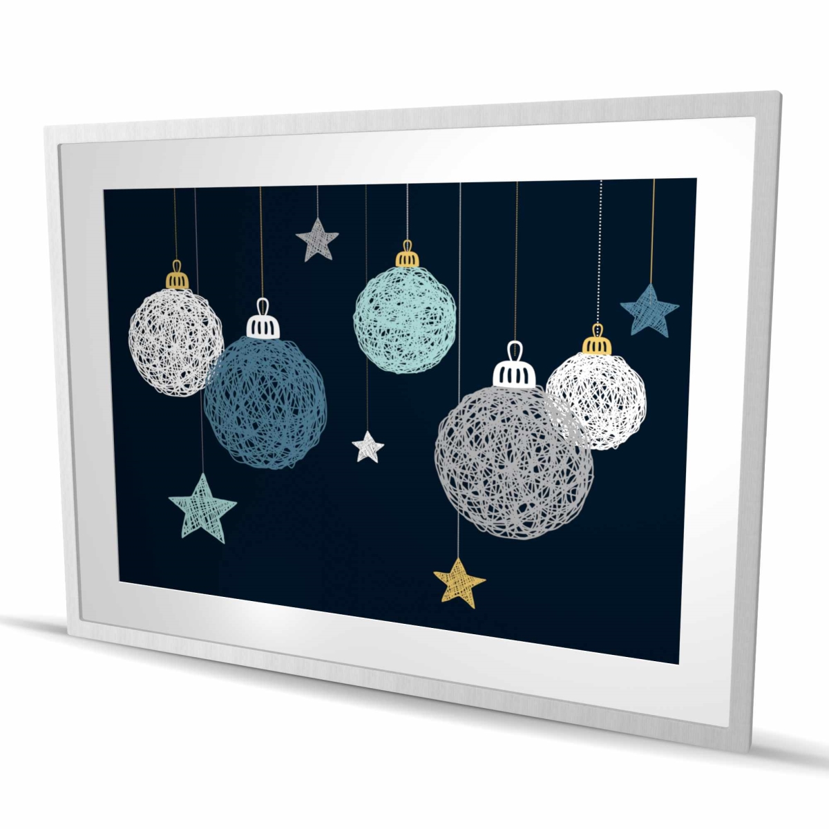 C1FM364852VE48 36 x 48 in. Christmas Ball Vector - Holidays Pattern Framed Matted Print