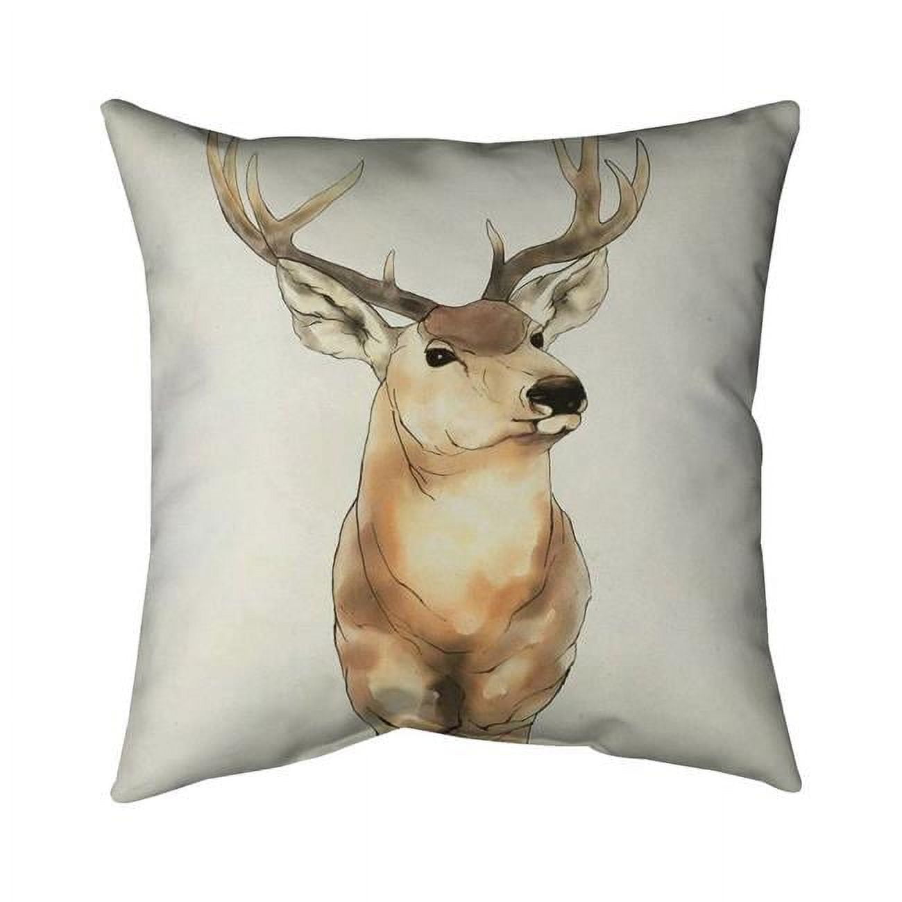 16 x 16 in. Deer Portrait-Double Sided Print Indoor Pillow Cover