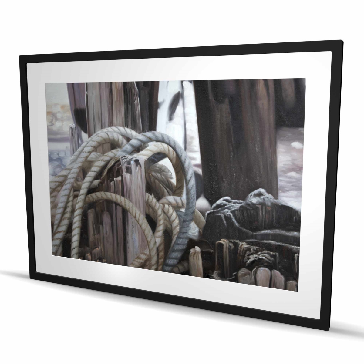 C1FM36483NJGPJ 36 x 48 in. Driftwood - Bathroom Still Life Framed Matted Print Decor
