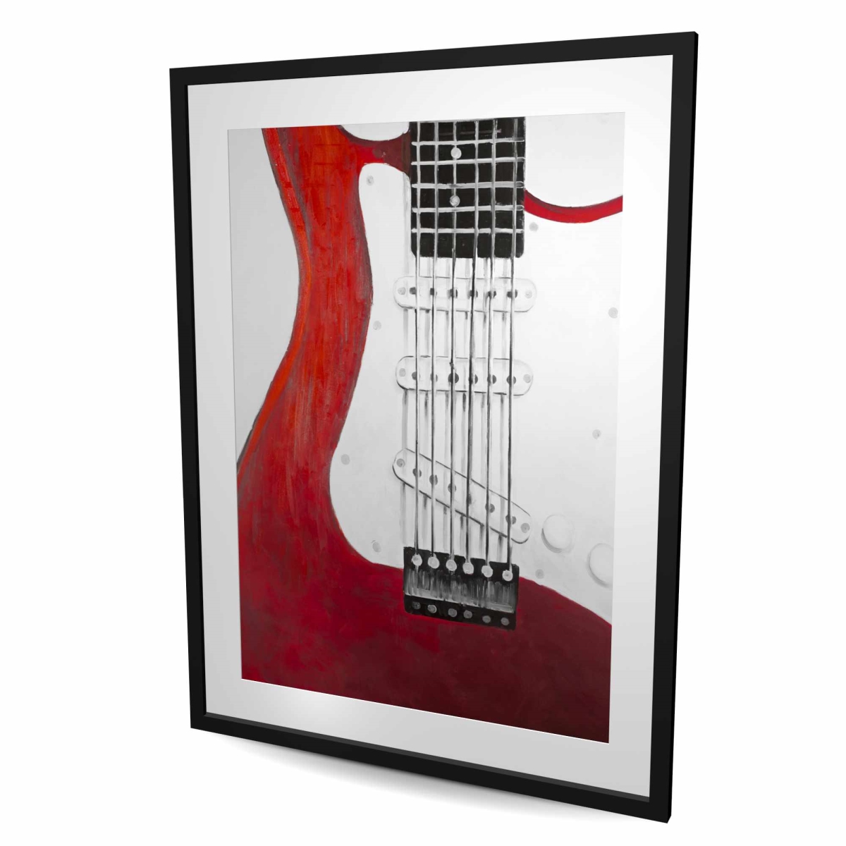 C1FM3648IQ0JC8 36 x 48 in. Red Electric Guitar Print - Man Cave Contemporary Home Decor