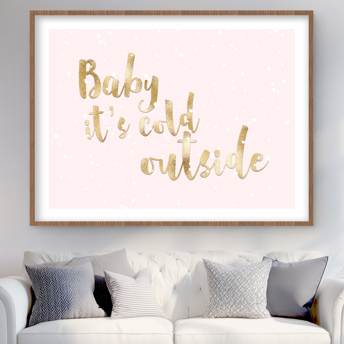 C1FM3648D42DR2 36 x 48 in. Baby Its Cold Outside - Pattern Holidays Framed Print Decor