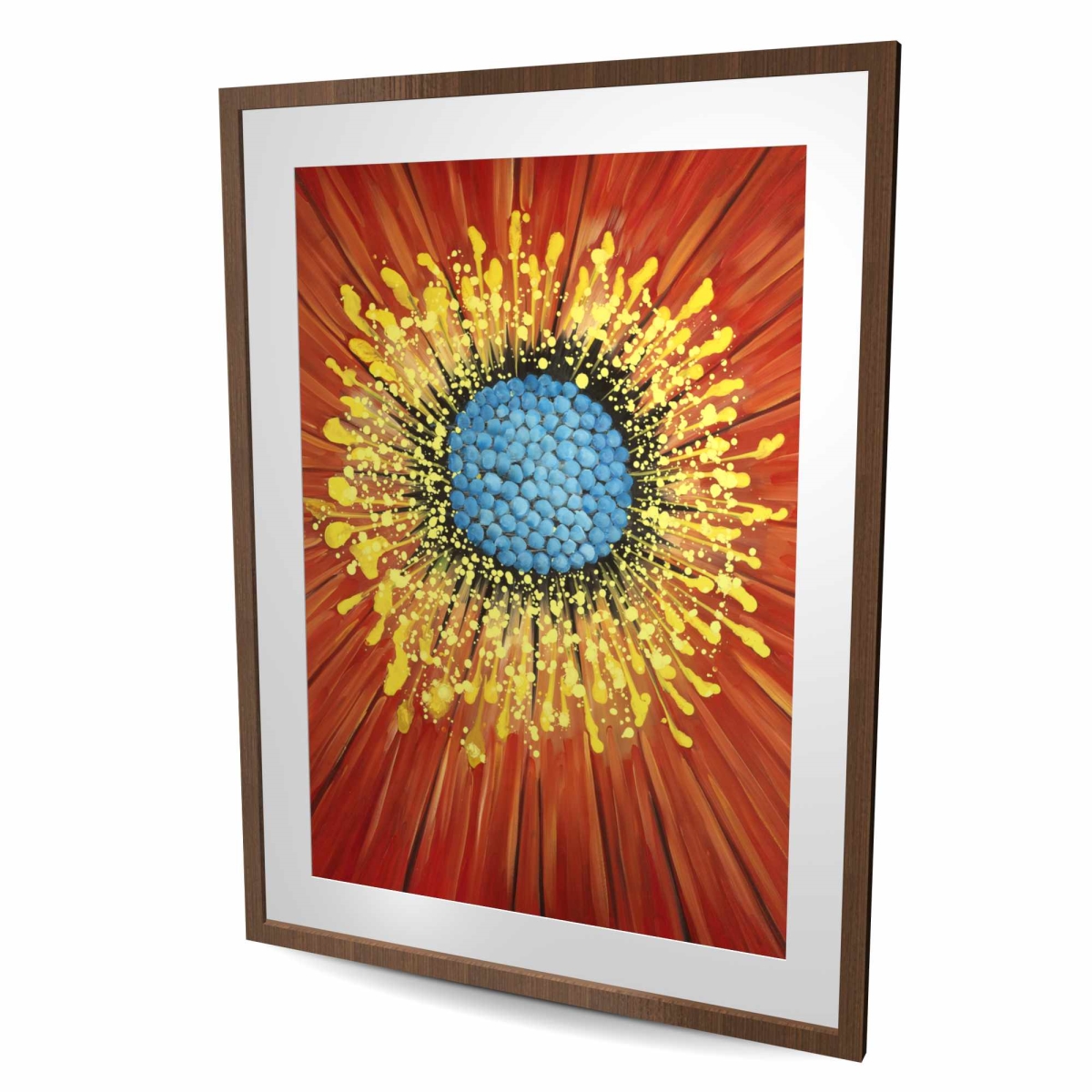 C1FM36481W8YLF 36 x 48 in. Closeup on A Red Flower - Orange Floral Print for Home Decor