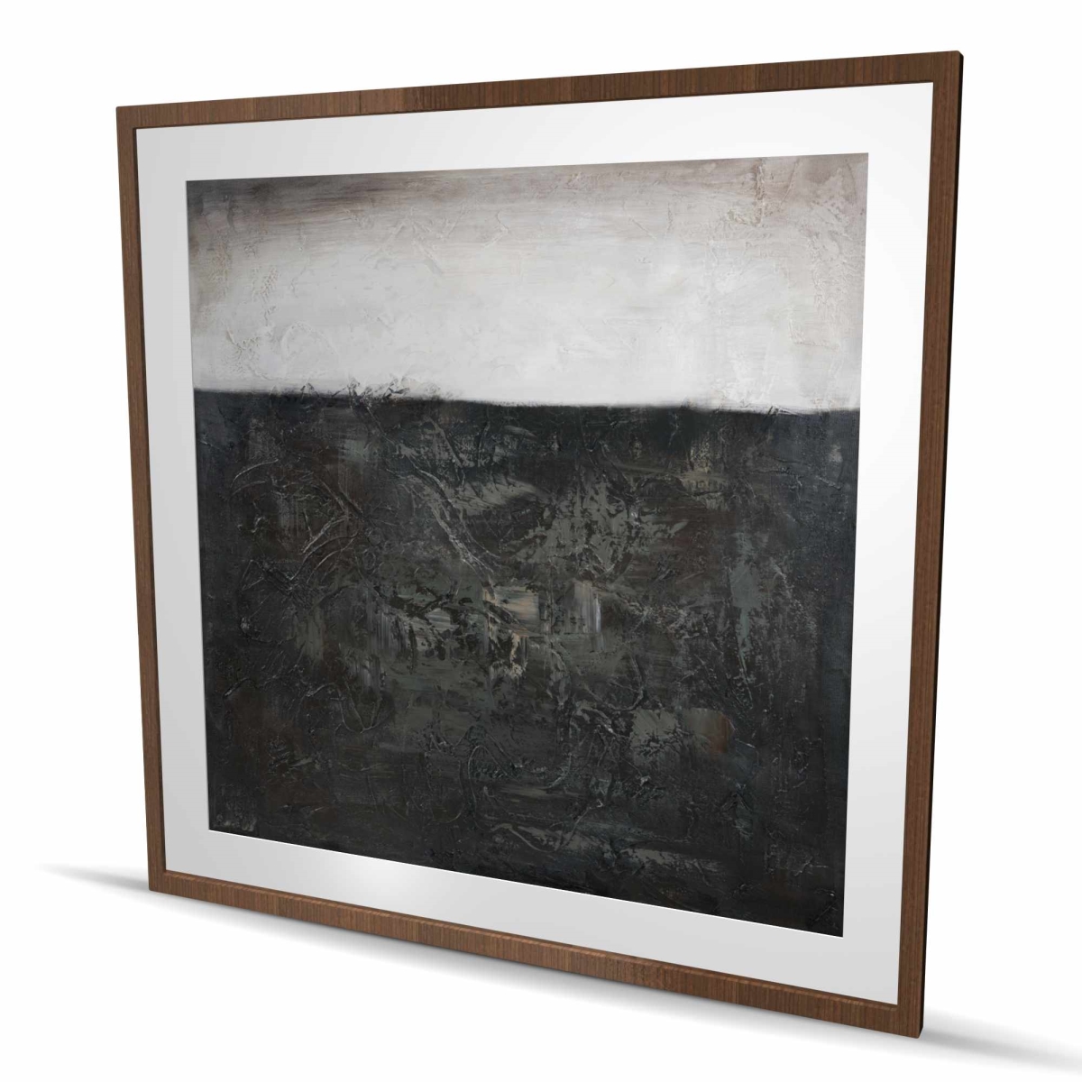 C1FM4848FKDKY5 48 x 48 in. Abstract Texture - Gray Framed Matted Print for Home Decor