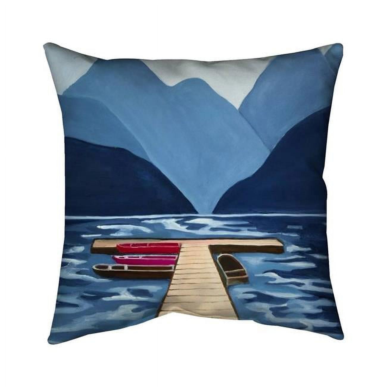26 x 26 in. Lake, Quai & Mountains-Double Sided Print Indoor Pillow