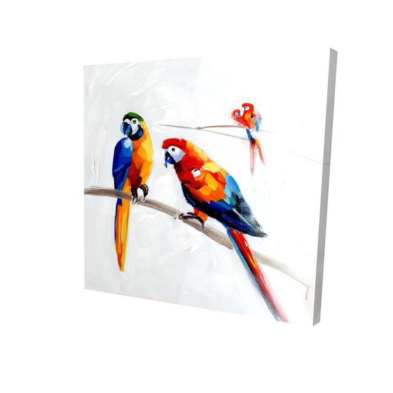 8 x 8 in. Parrots on A Branch-Print on Canvas
