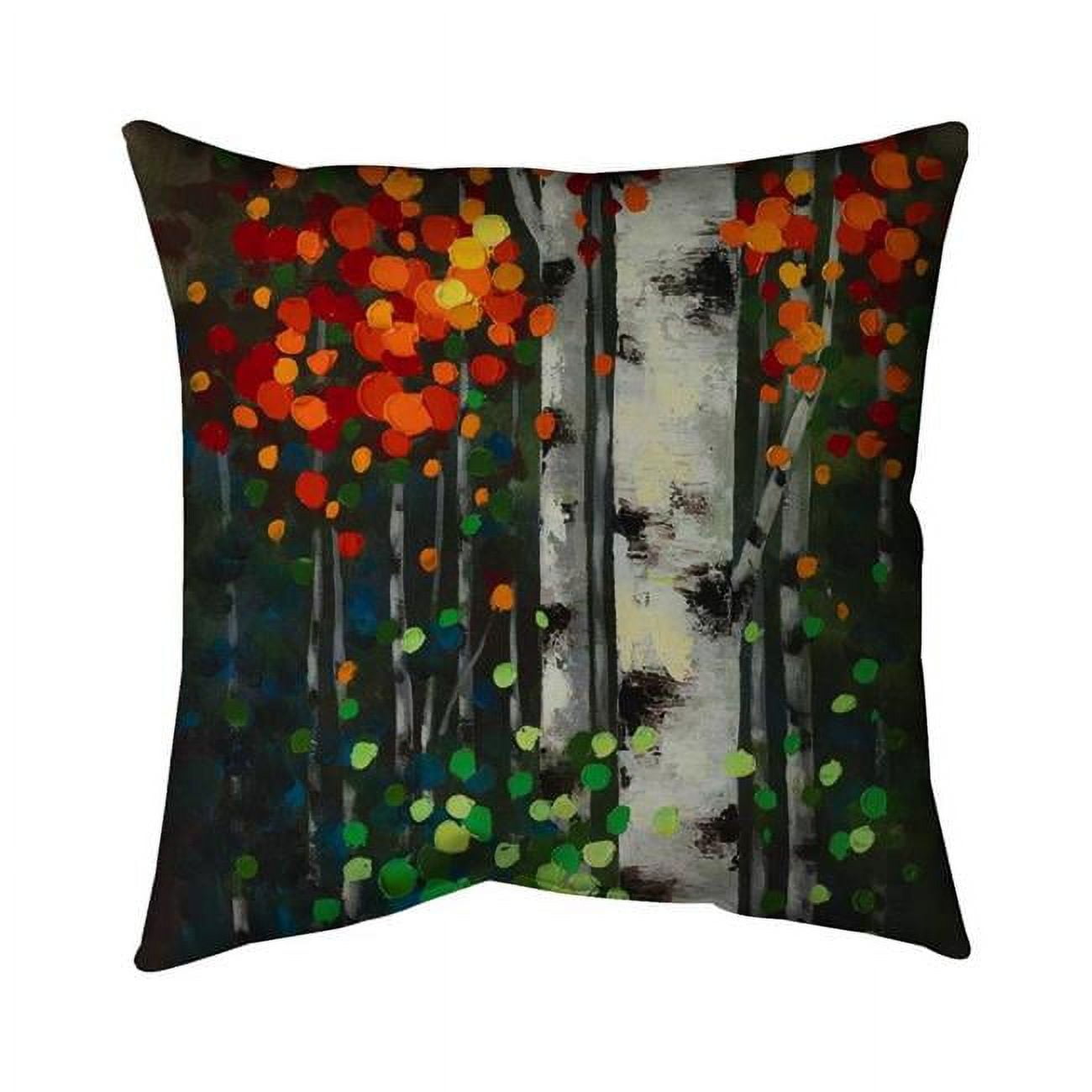 26 x 26 in. Birch with Two-Tone Leaves-Double Sided Print Indoor Pillow