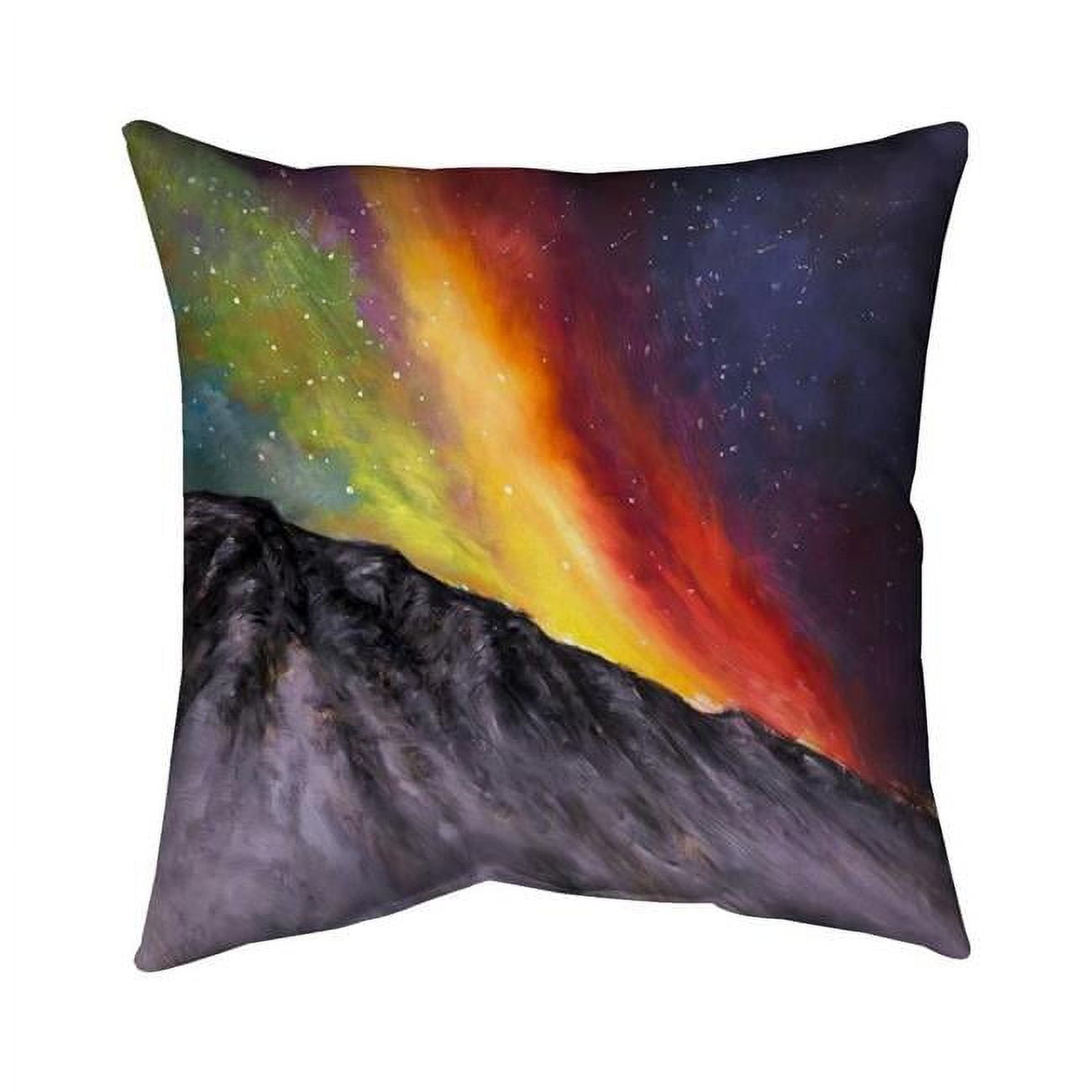 26 x 26 in. Aurora Borealis in the Mountain-Double Sided Print Indoor Pillow