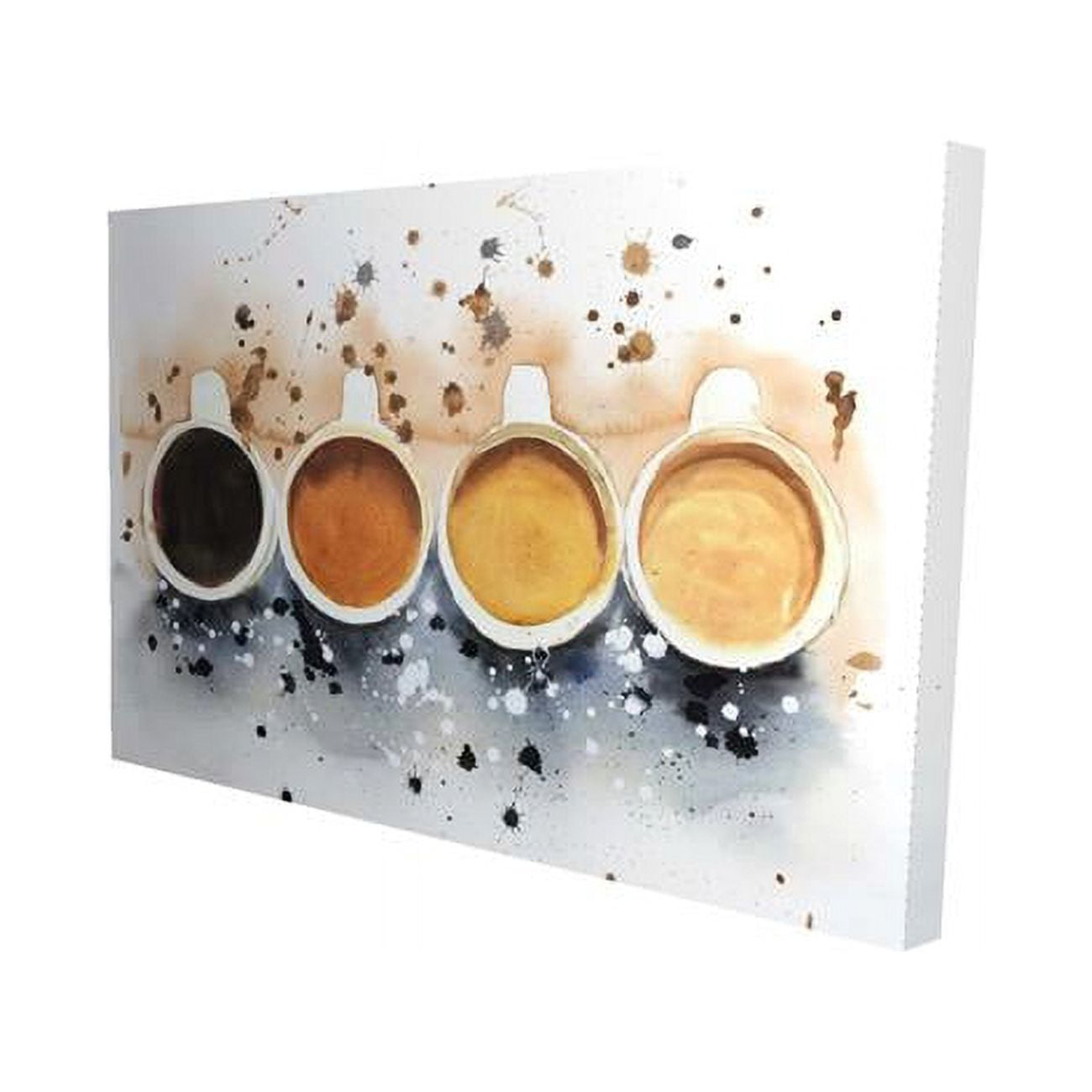 20 x 30 in. Four Cups of Coffee with Paint Splash-Print on Canvas
