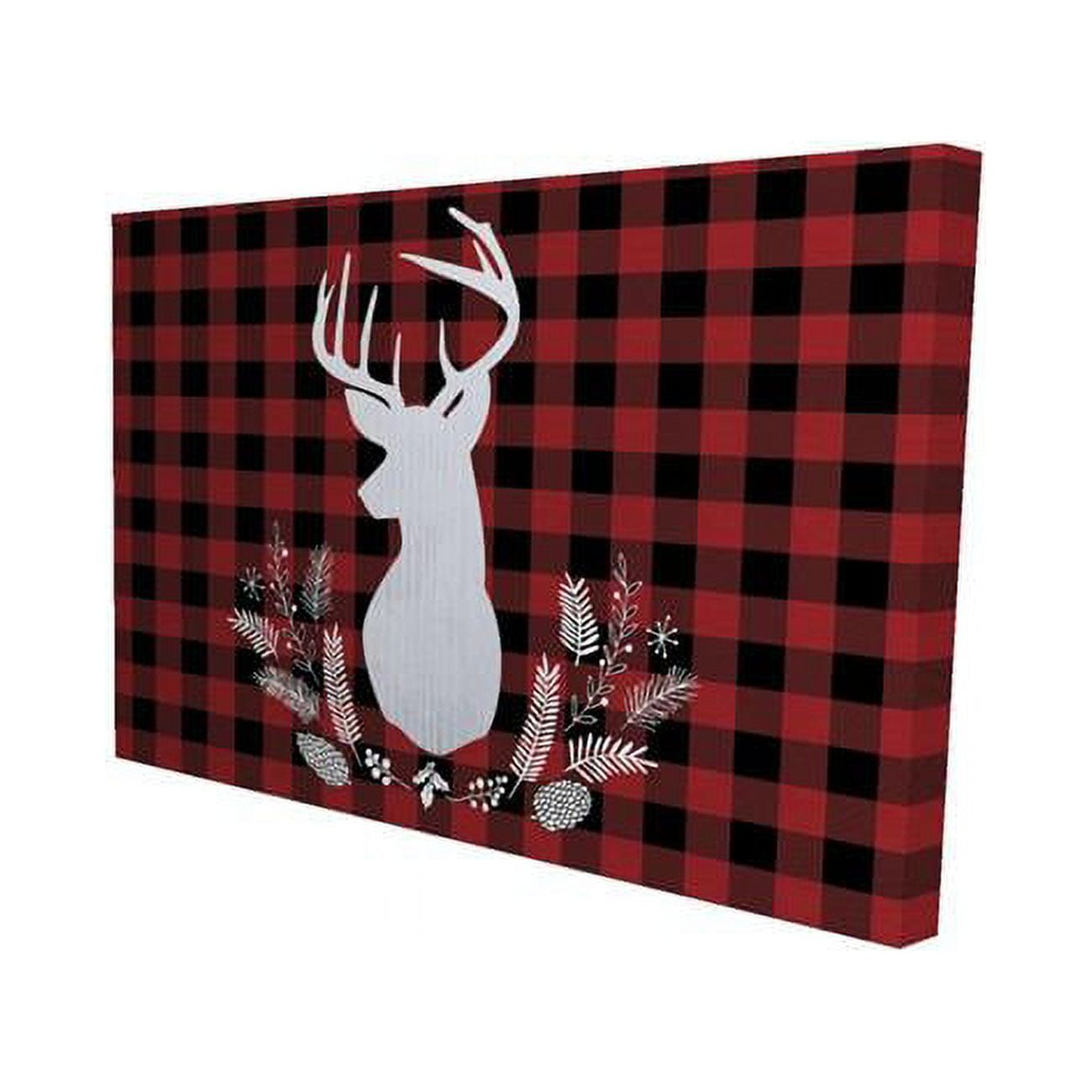 20 x 30 in. Deer Plaid-Print on Canvas