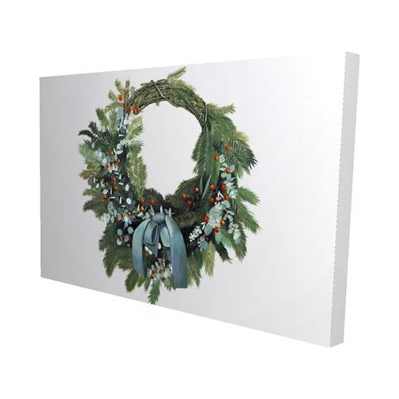 20 x 30 in. Christmas Wreath-Print on Canvas