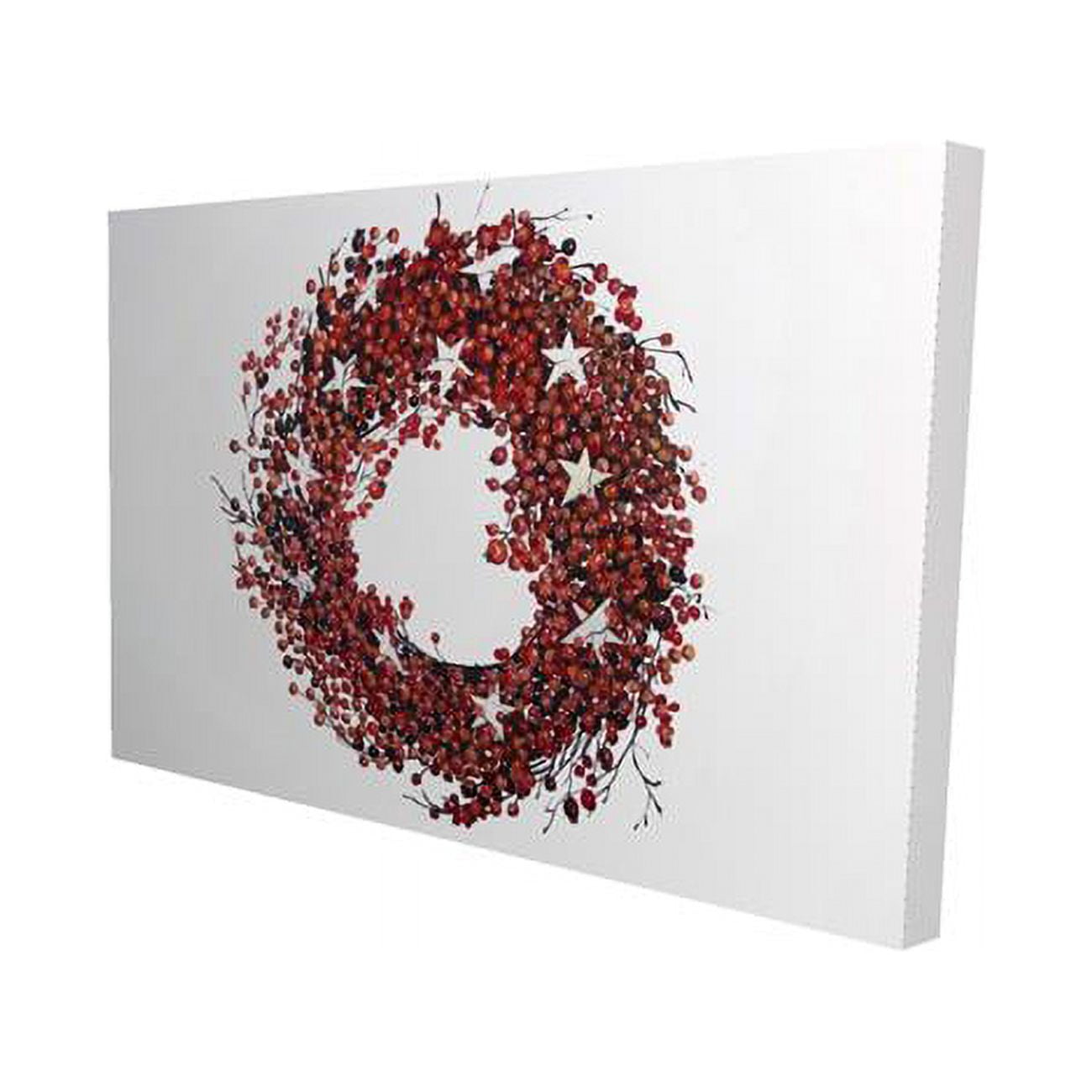 20 x 30 in. Red Berry Wreath-Print on Canvas