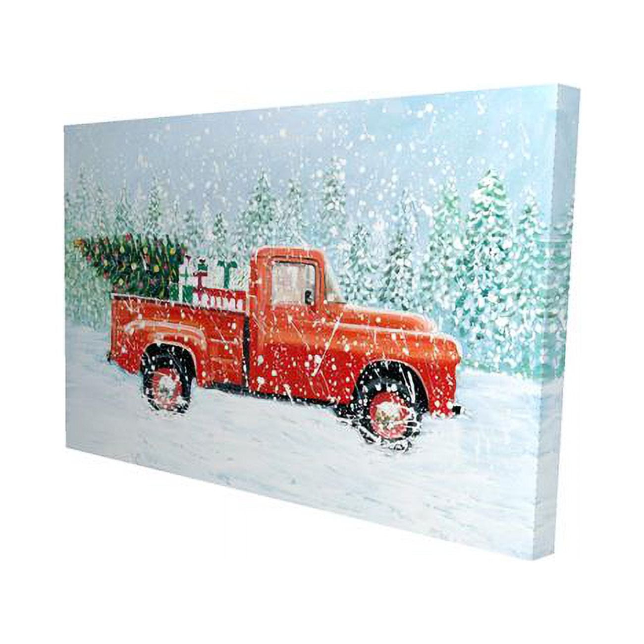 20 x 30 in. Christmas Tree Truck-Print on Canvas