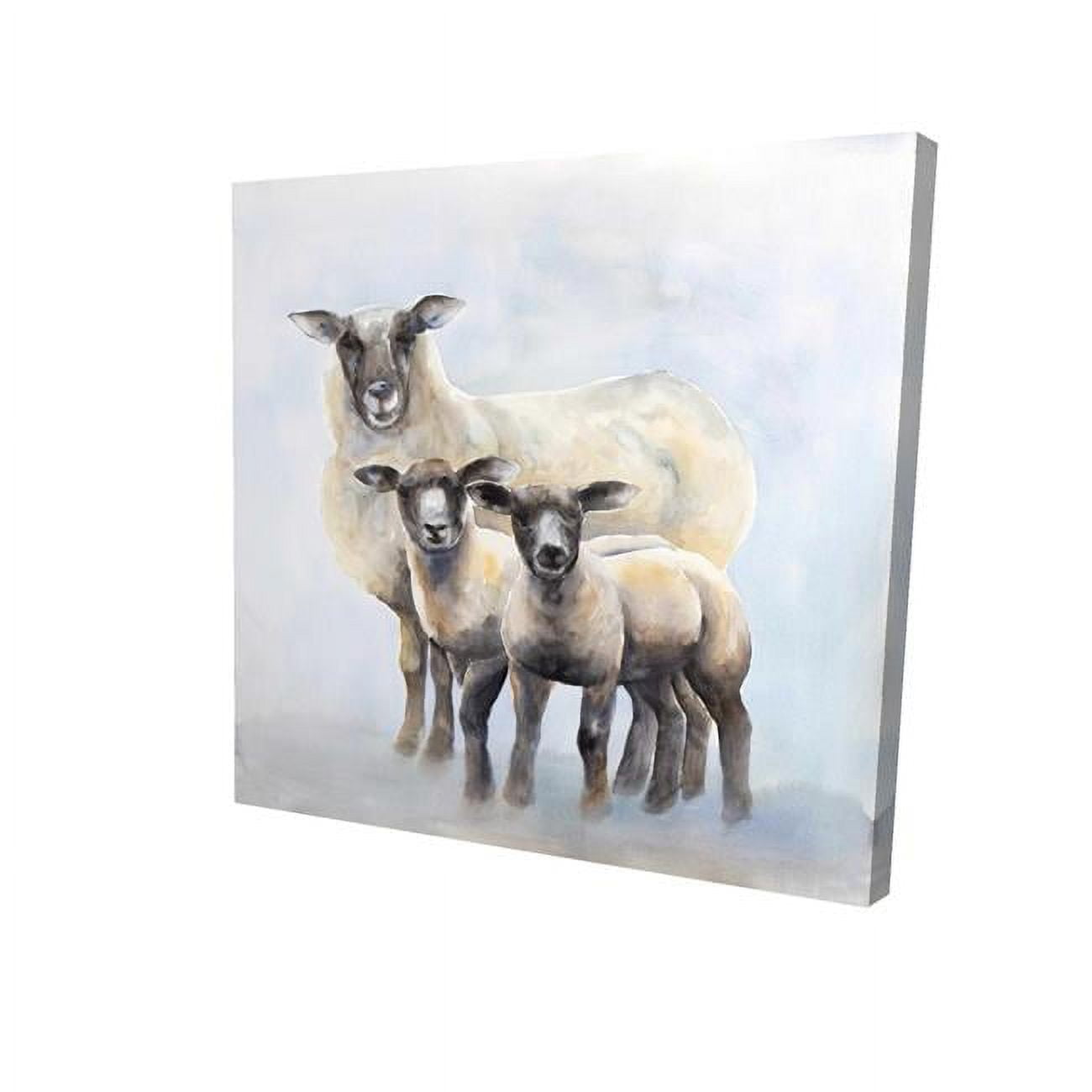 8 x 8 in. Sheep Family-Print on Canvas