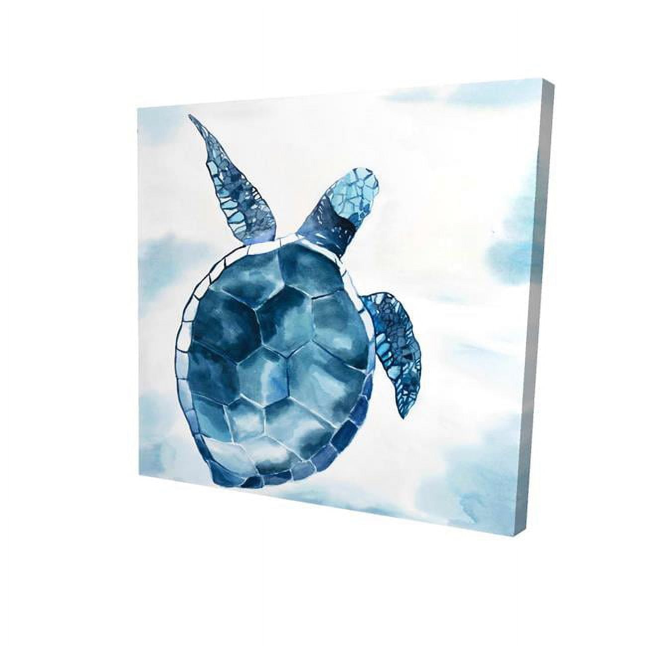 8 x 8 in. Blue Turtle-Print on Canvas