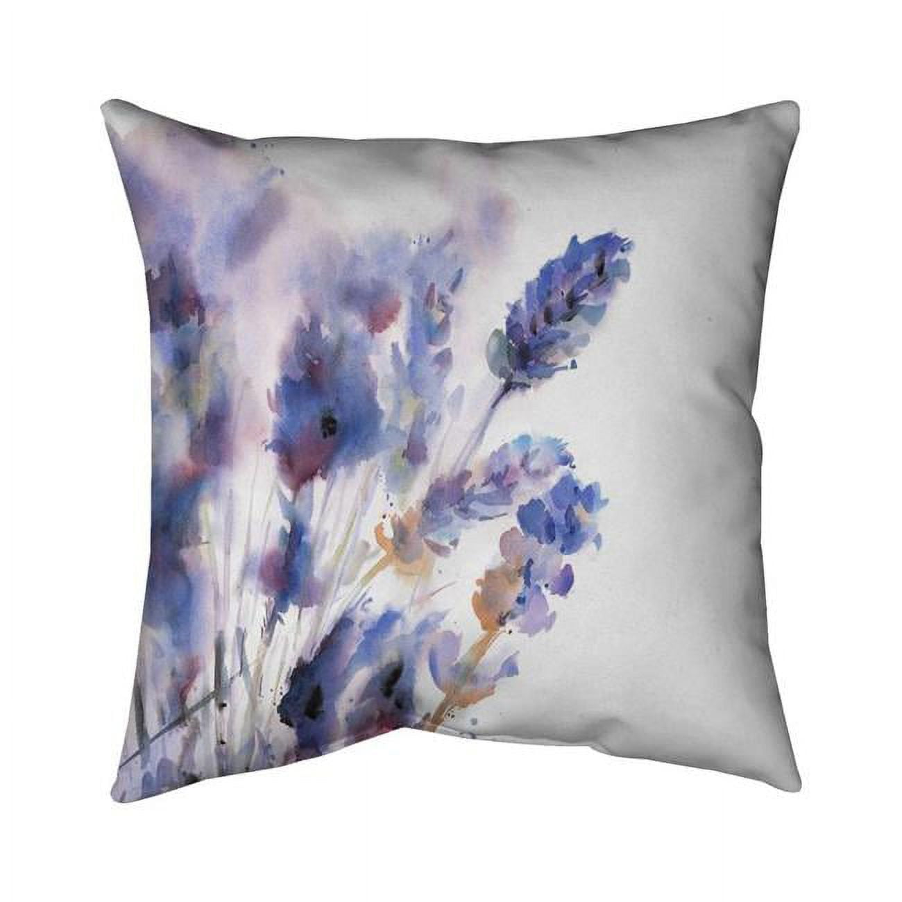 18 x 18 in. Watercolor Lavender Flowers with Blur Effect-Double Sided Print Outdoor Pillow Cover