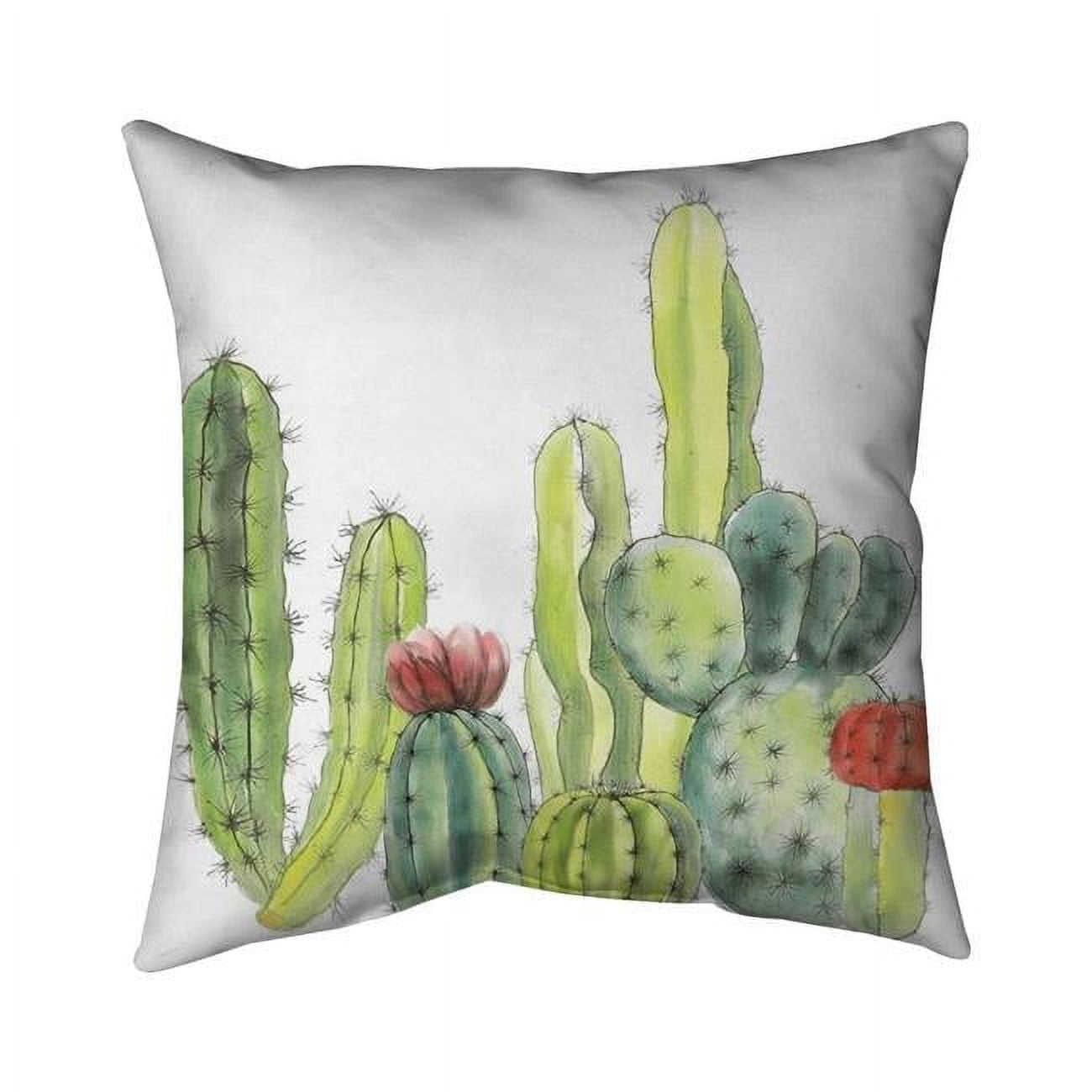 18 x 18 in. Small Cactus-Double Sided Print Outdoor Pillow Cover