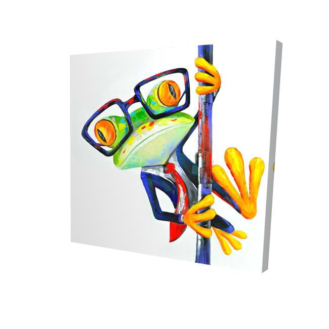 8 x 8 in. Funny Frog with Glasses-Print on Canvas