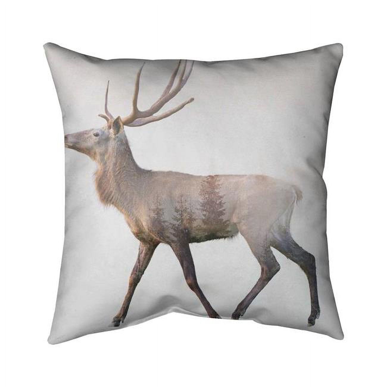 20 x 20 in. Deer & Forest-Double Sided Print Outdoor Pillow Cover