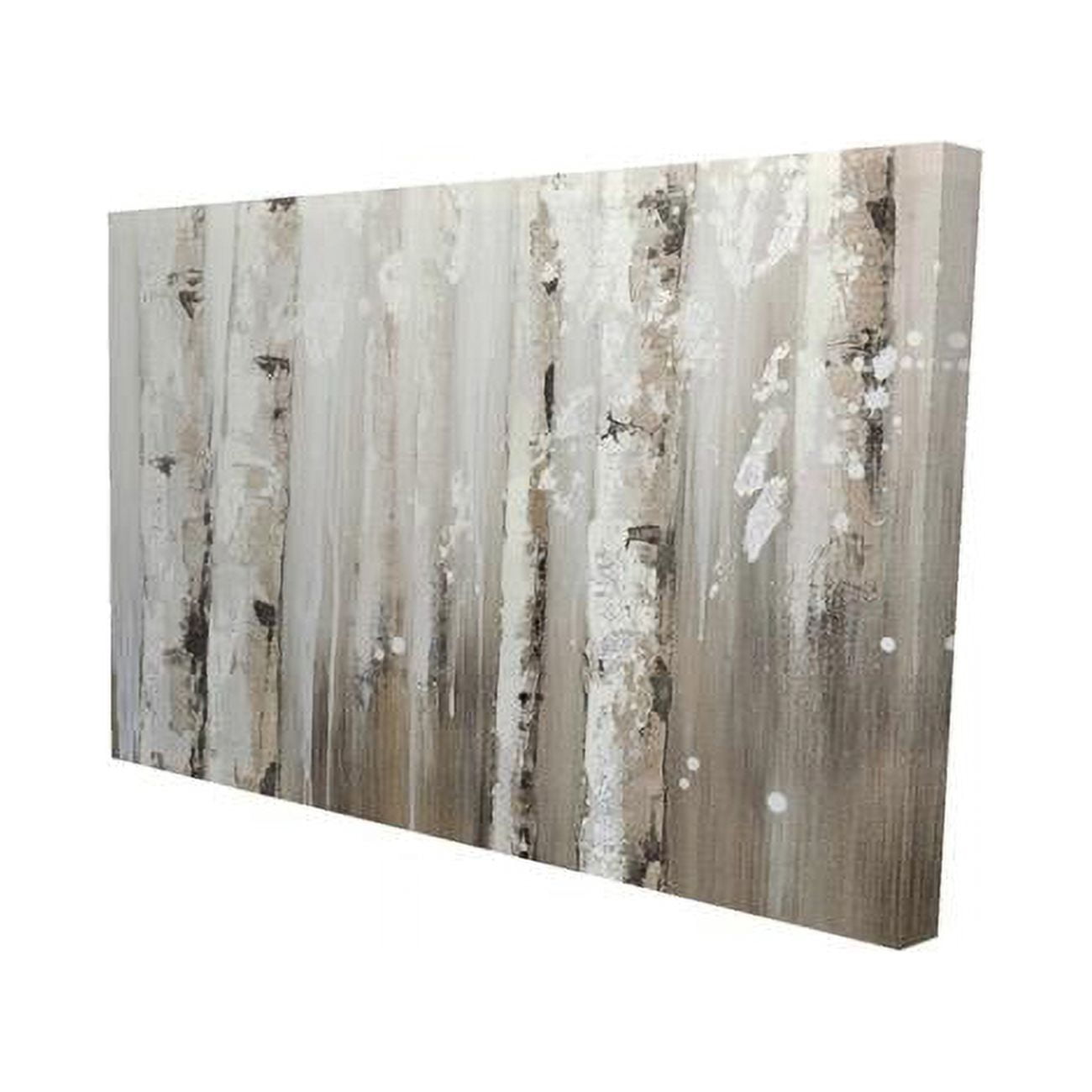 20 x 30 in. White Birches on Grey Background-Print on Canvas