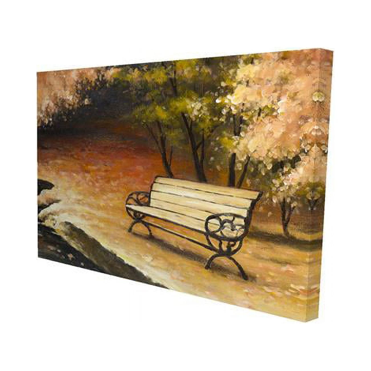 20 x 30 in. Park Bench by Fall-Print on Canvas