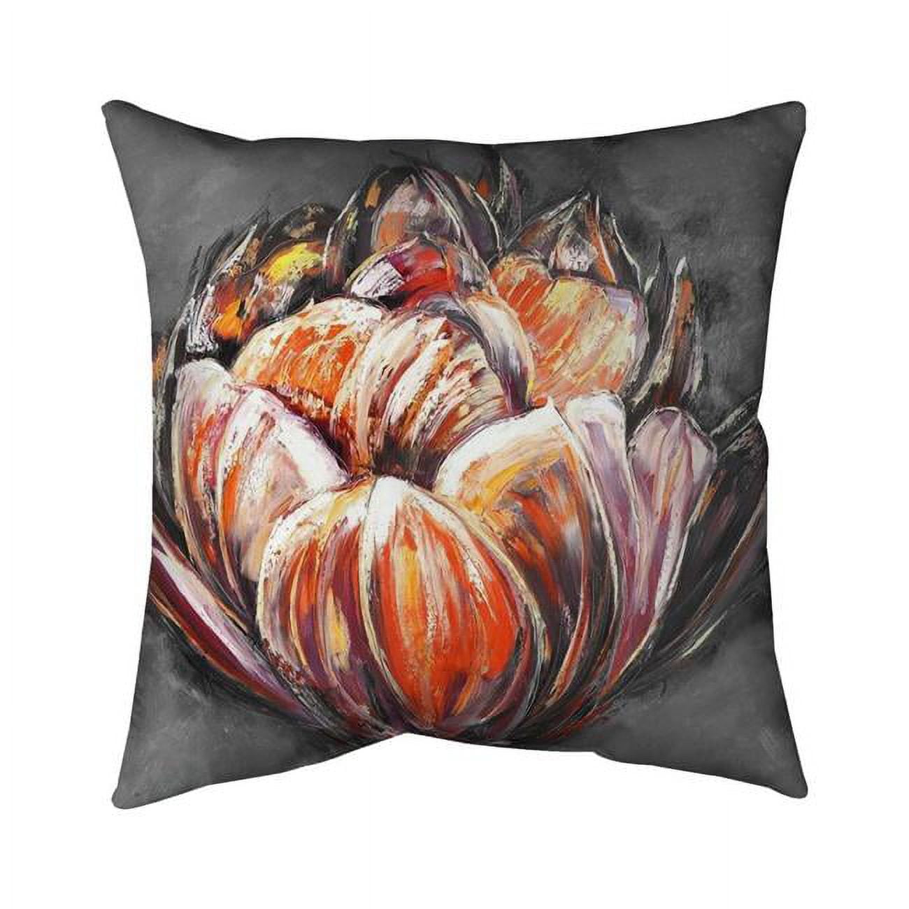 5542-2020-FL149-1-CR 20 x 20 in. Double & Abstract Orange Tulip-Double Sided Print Outdoor Pillow Cover
