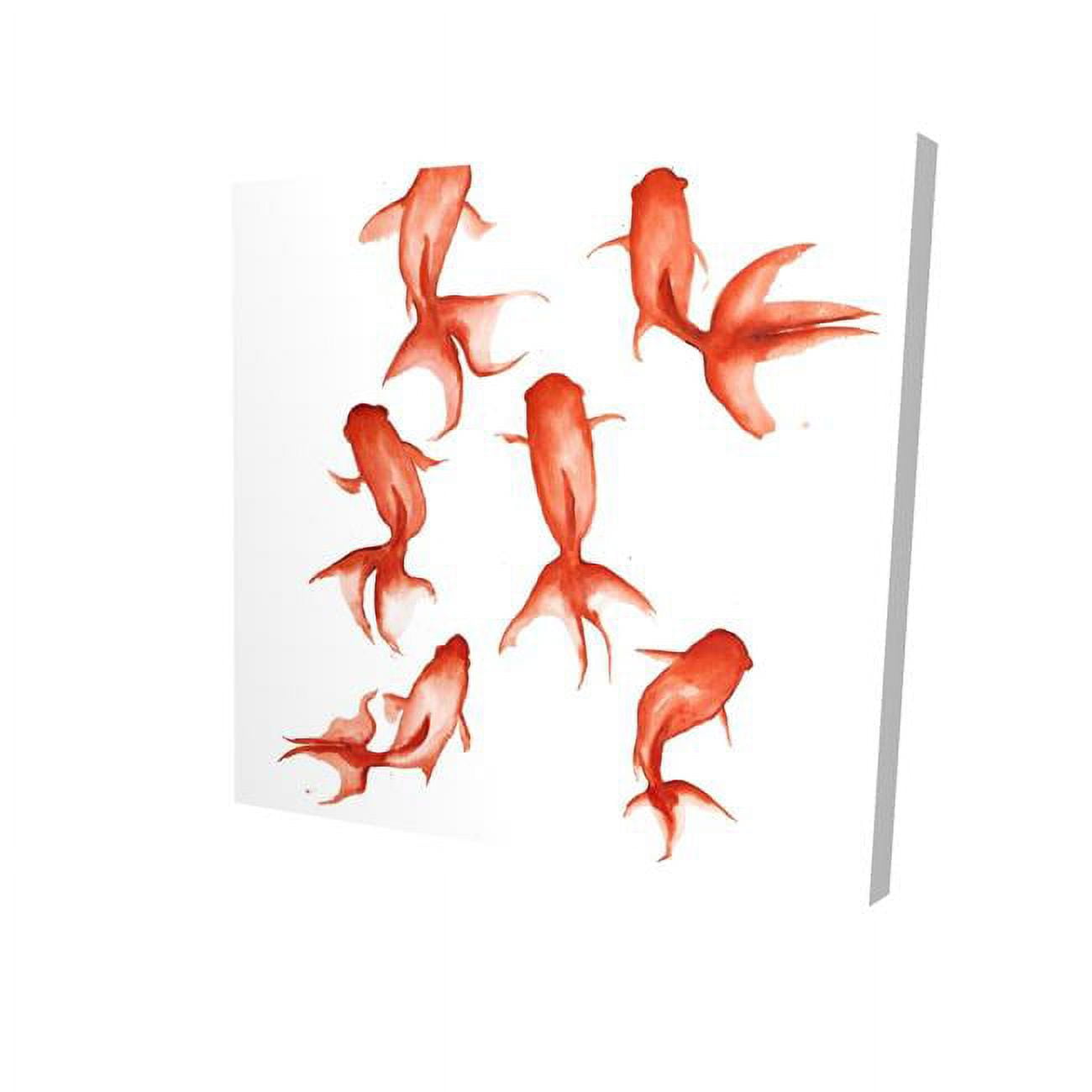 8 x 8 in. Small Red Fishes-Print on Canvas