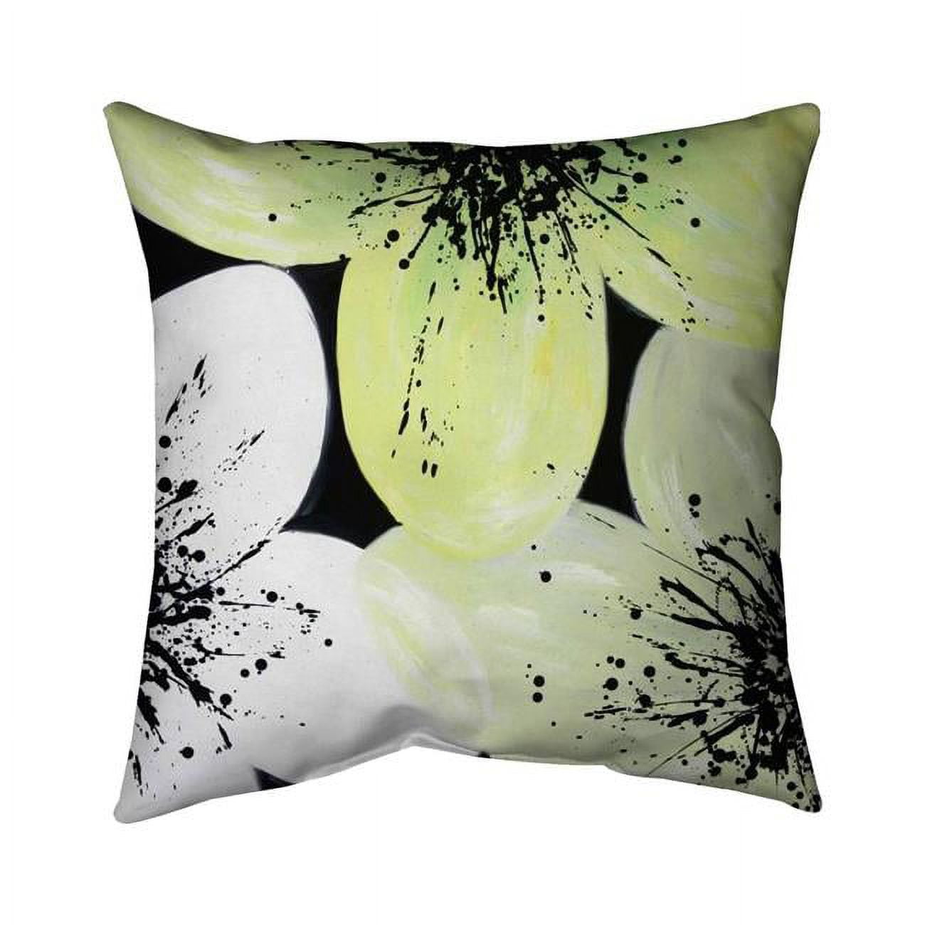 20 x 20 in. White & Yellow Petals-Double Sided Print Outdoor Pillow Cover