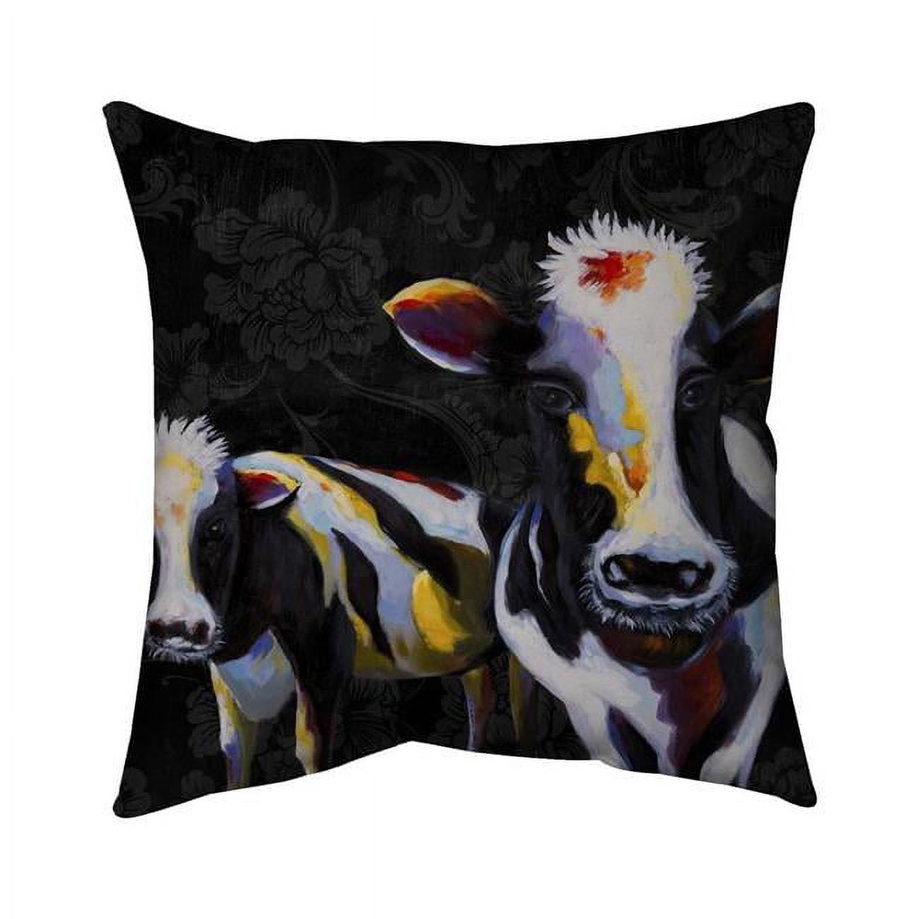 16 x 16 in. Two Funny Cows Victorian-Double Sided Print Indoor Pillow Cover