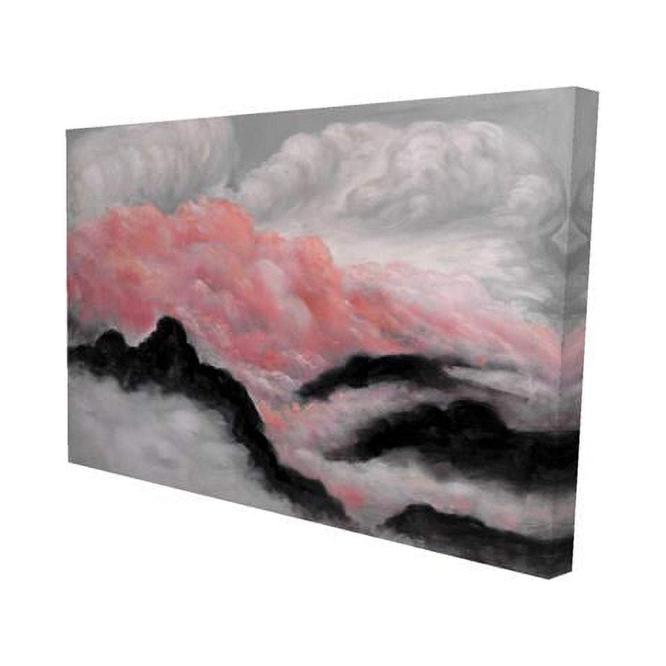 20 x 30 in. Grey & Pink Clouds-Print on Canvas
