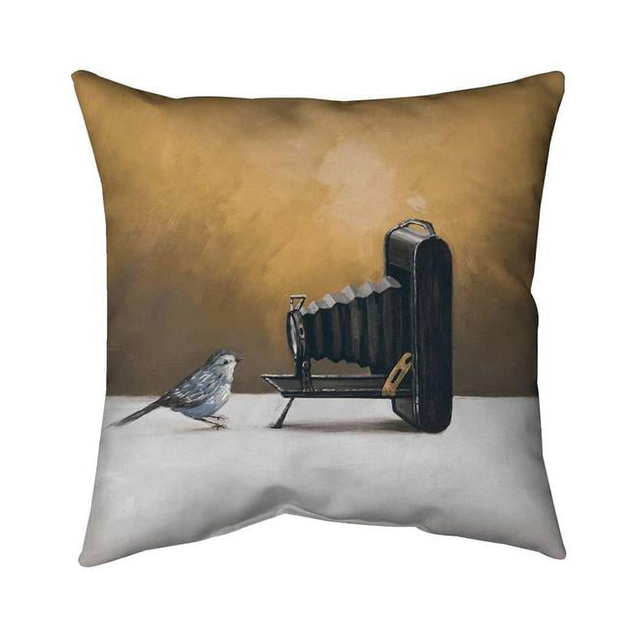 16 x 16 in. Old Camera with Bird-Double Sided Print Indoor Pillow Cover