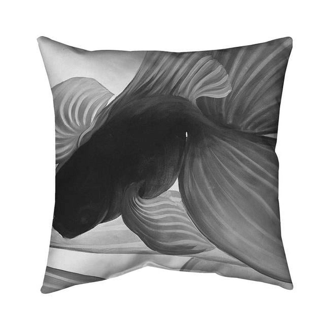 16 x 16 in. Monochrome Two Betta-Double Sided Print Indoor Pillow Cover