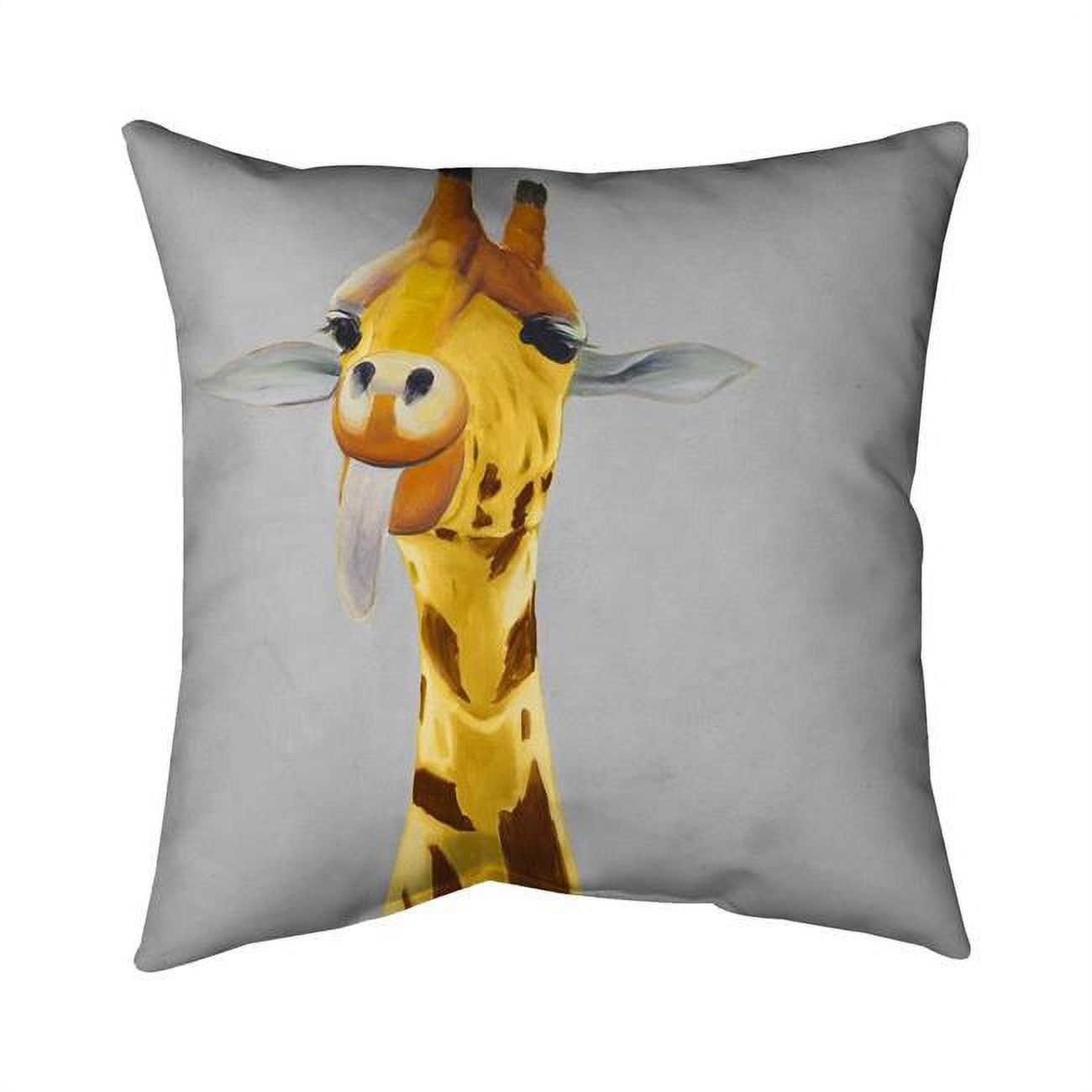 16 x 16 in. Funny Giraffe Face-Double Sided Print Indoor Pillow Cover