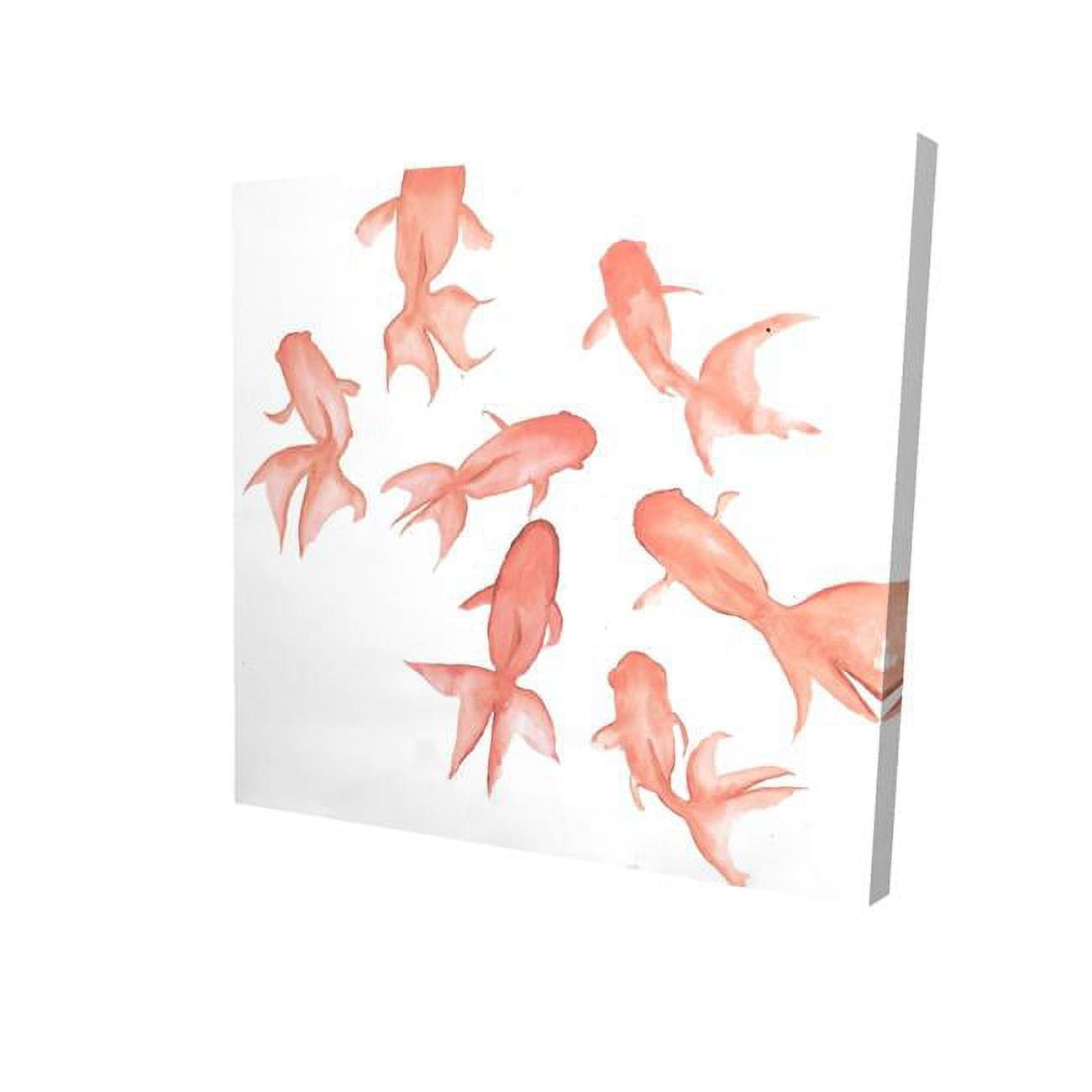 8 x 8 in. Small Black Fishes-Print on Canvas