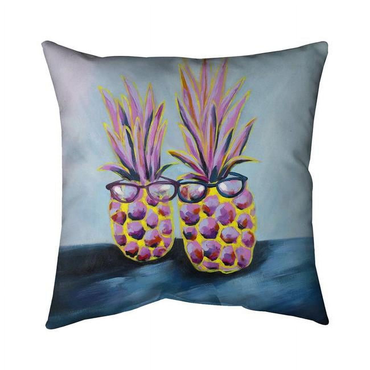 26 x 26 in. Funny Pineapples with Sunglasses-Double Sided Print Indoor Pillow