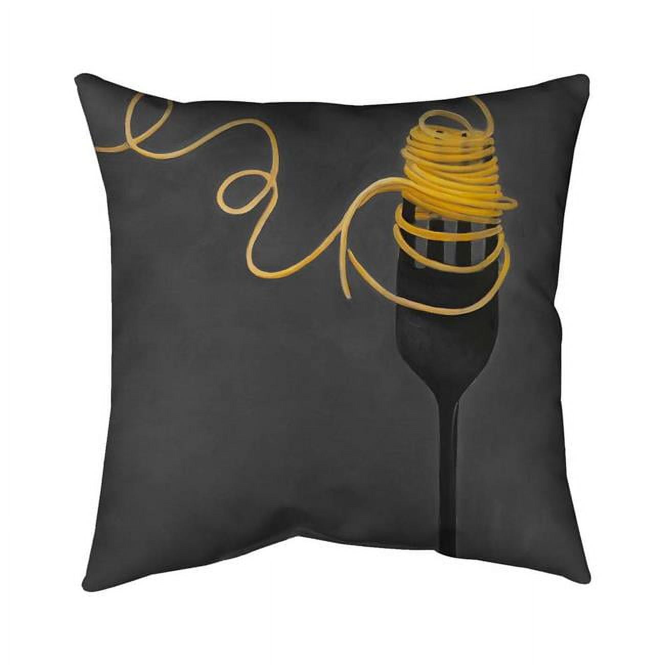 26 x 26 in. Spaghetti Pasta Around A Fork-Double Sided Print Indoor Pillow
