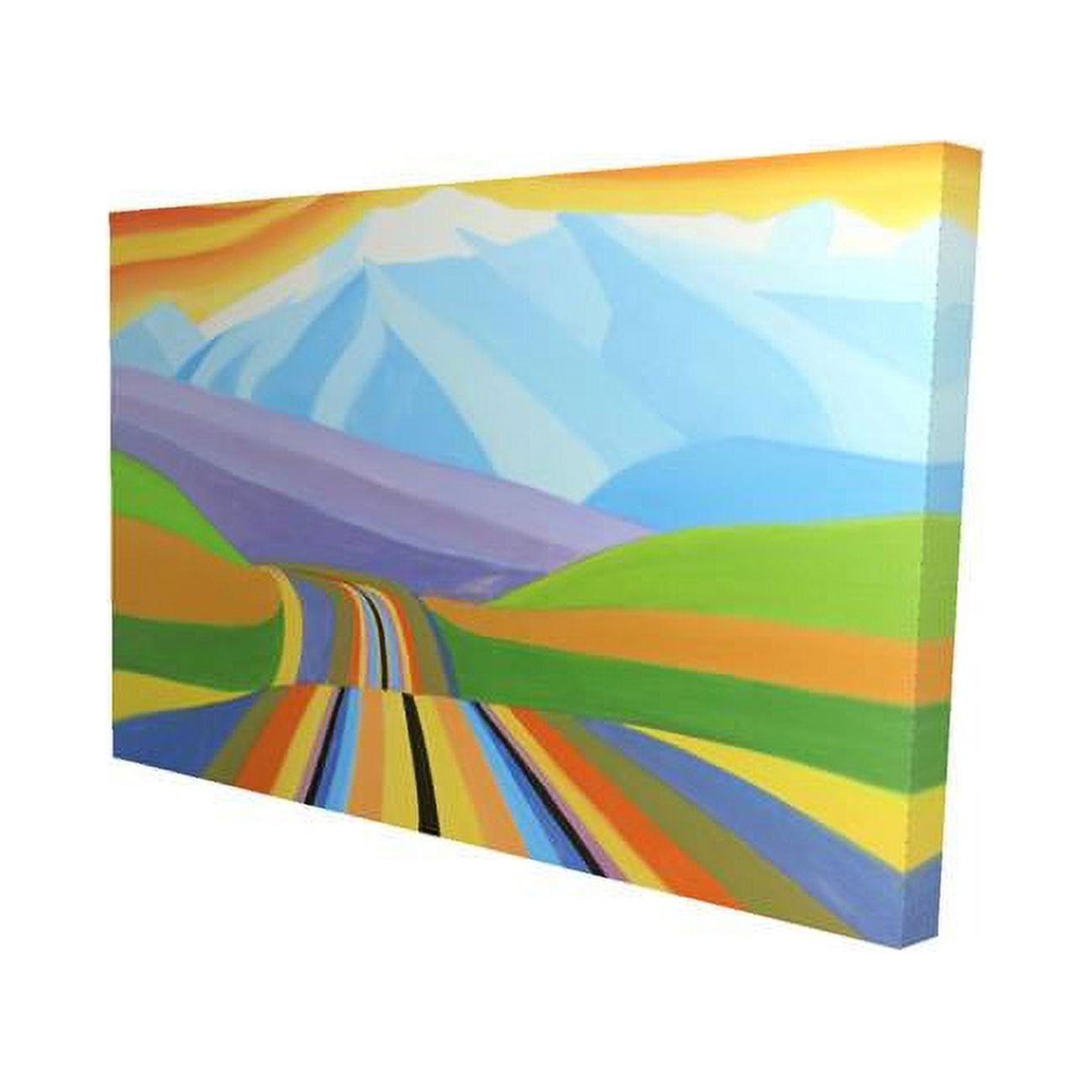 20 x 30 in. Mountain Road Multicolored-Print on Canvas