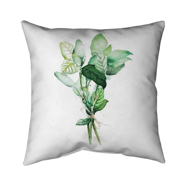 26 x 26 in. Tied Up Basil Leaves Bundle-Fr-Double Sided Print Indoor Pillow