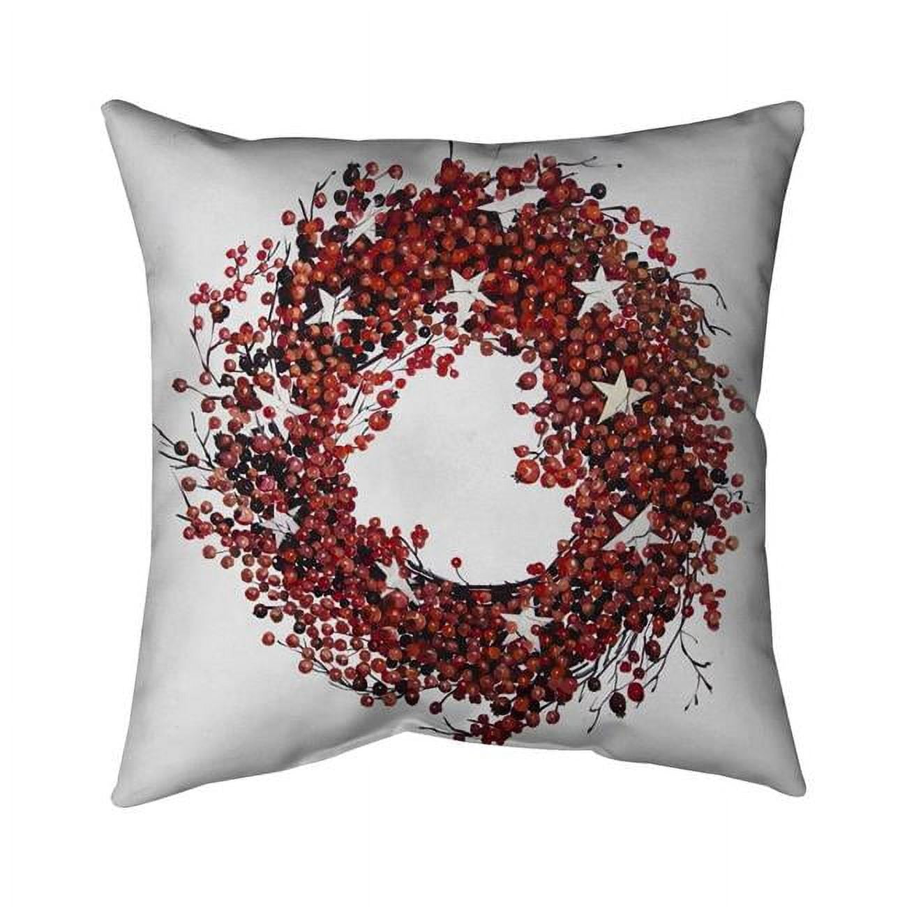 26 x 26 in. Red Berry Wreath-Double Sided Print Indoor Pillow