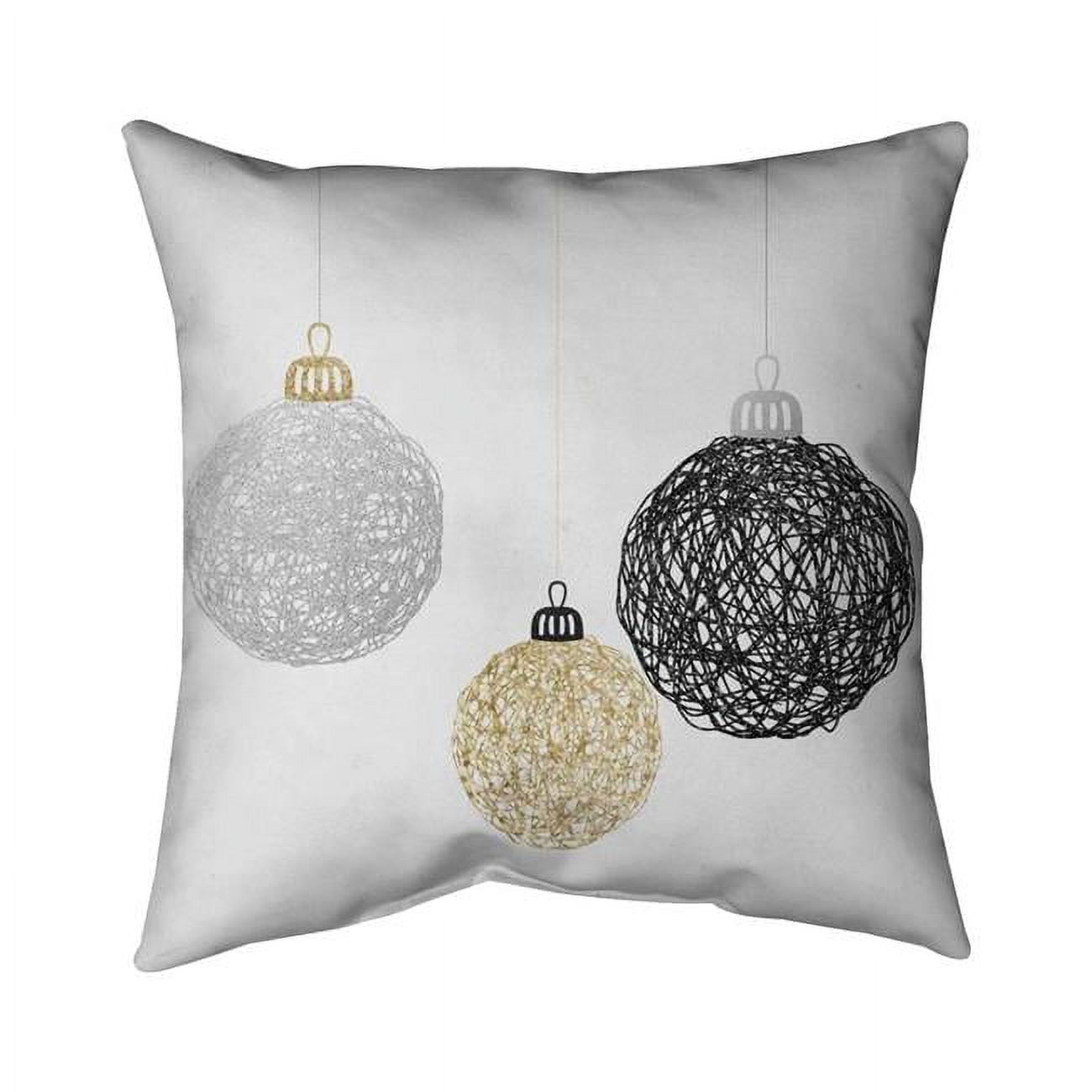 26 x 26 in. Three Christmas Balls-Double Sided Print Indoor Pillow