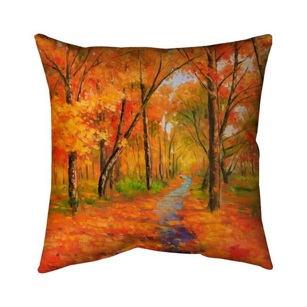 26 x 26 in. Autumn Trail in the Forest-Double Sided Print Indoor Pillow